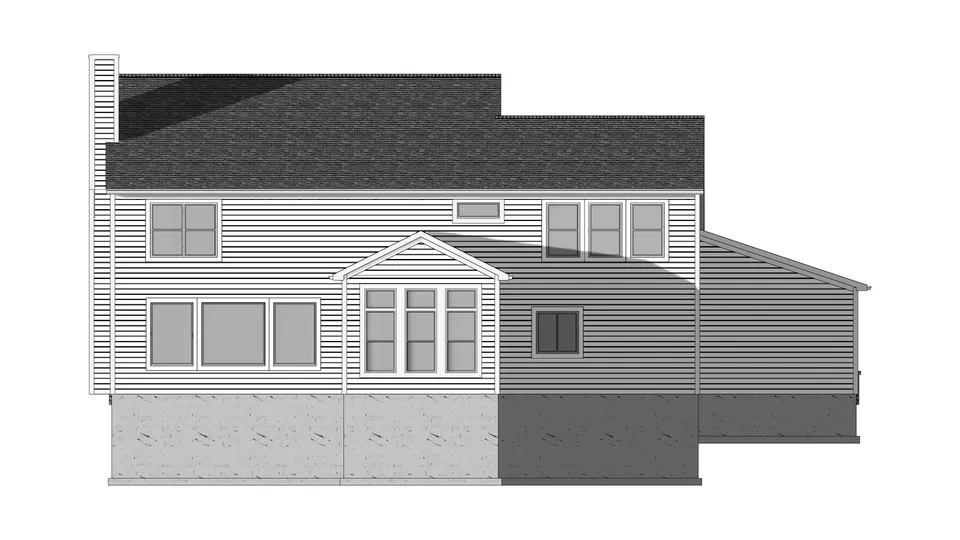 The Hawksridge house plan, exterior view 3